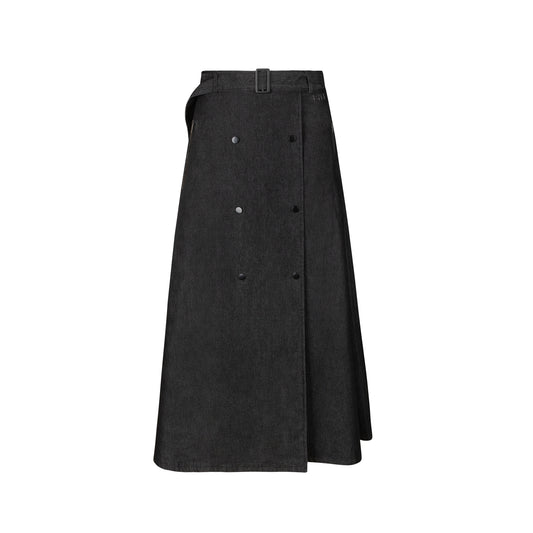 Double Breasted Denim Skirt