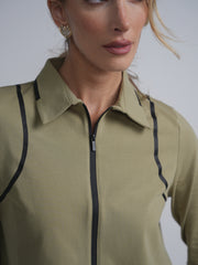 Cropped Zip Polo