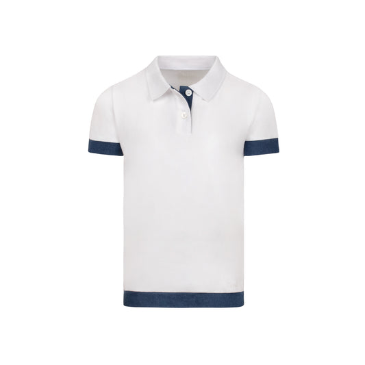 DENIM FRINGE POLO