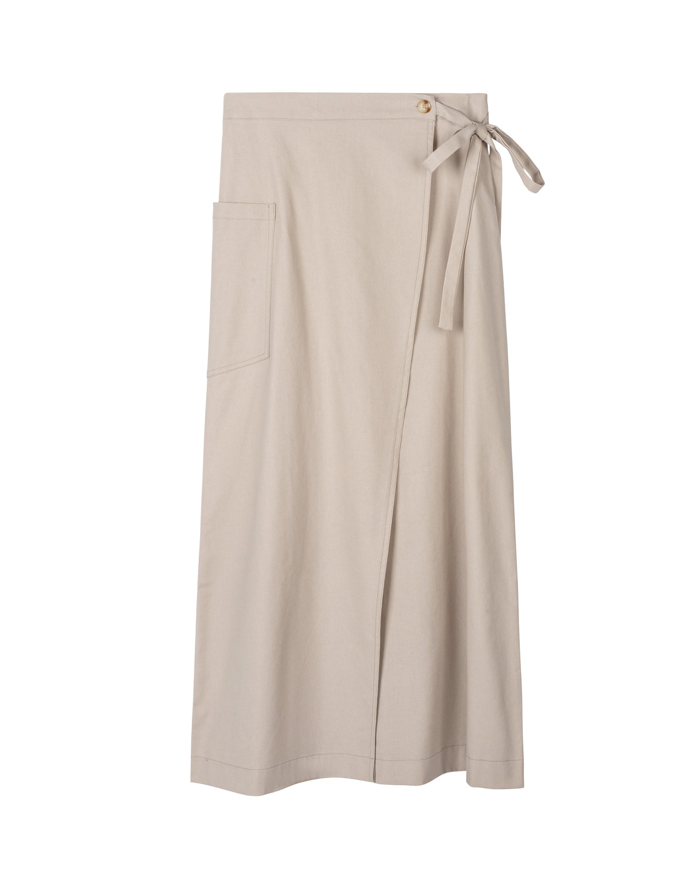 Viscose Jersey Fringed Wrap Midi Skirt